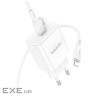 Зарядний пристрій BOROFONE BA81A USB-C PD20W + cable USB-C to Lightning White (6941991108198)