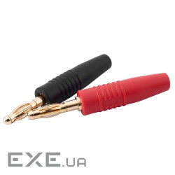 Наконечник кабельний, гвинтова фіксація, ізолятор: ПВХ, діаметр 4мм, позолочений штекер, чер (12722) (12722)