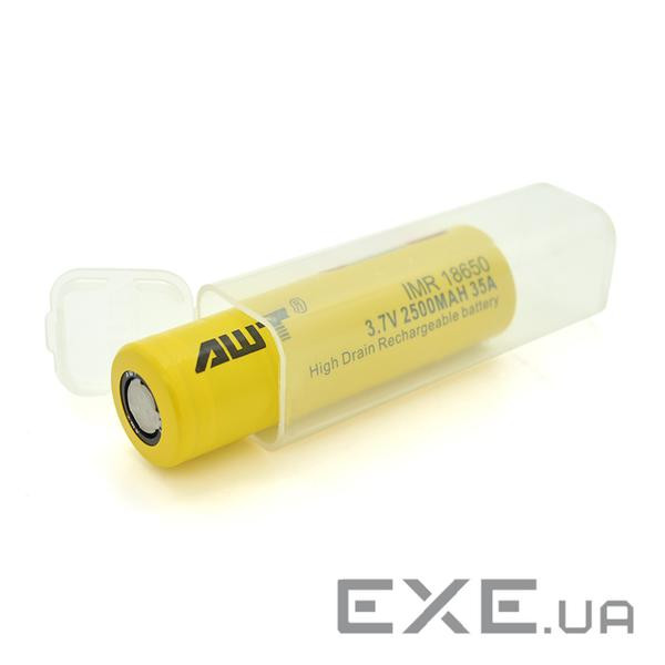 Акумулятор 18650 2500mAh, 35А, BOX AWT (IMR18650-2500-35А) (OK-PC9060-O-LSZH)