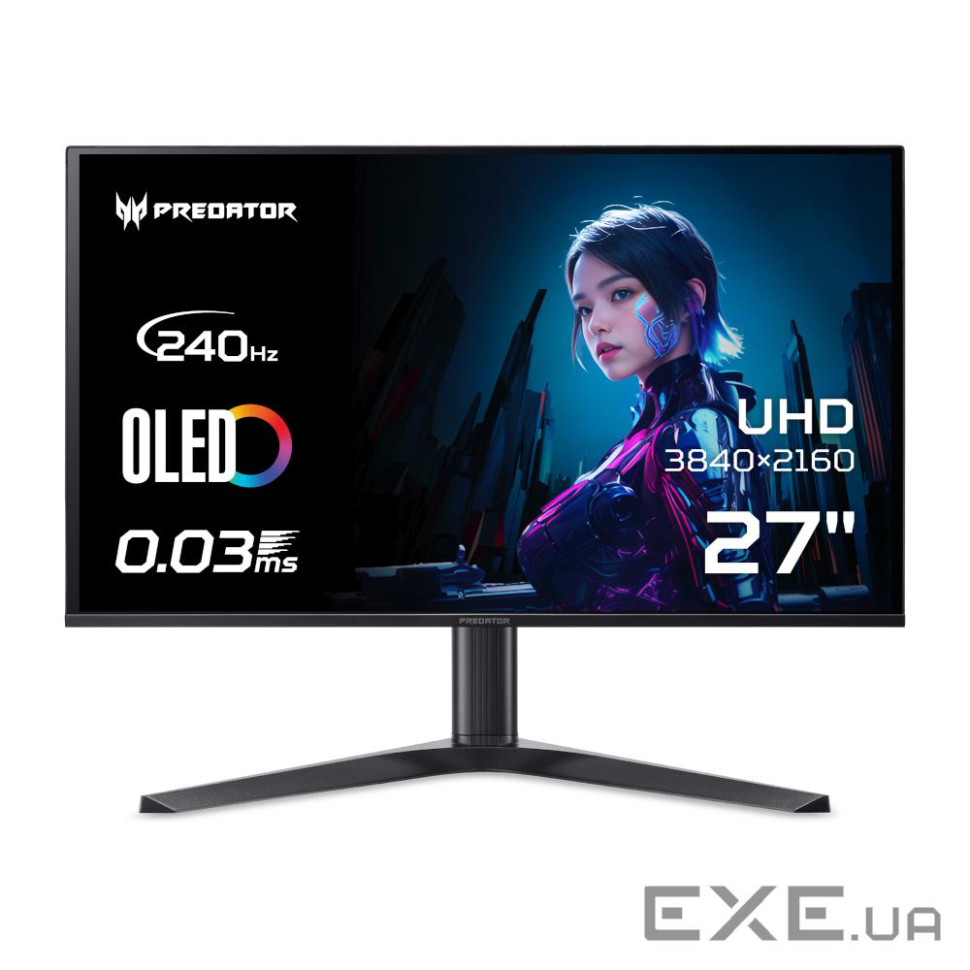 Монітор ігровий 4K QD-OLED 26,5",3840*2160,240 Гц ACER X27X1BMIIPPRUZX (UM.GXXEE.109)