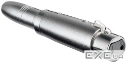 Перехідник аудіо XLR 3p-Jack 6.3mm F/F,адаптер Mono Metal корпус,металік (62.09.8319-1) (62.09.8319-1)