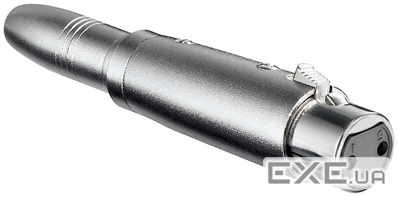 Перехідник аудіо XLR 3p-Jack 6.3mm F/F,адаптер Mono Metal корпус,металік (62.09.8319-1) (62.09.8319-1)