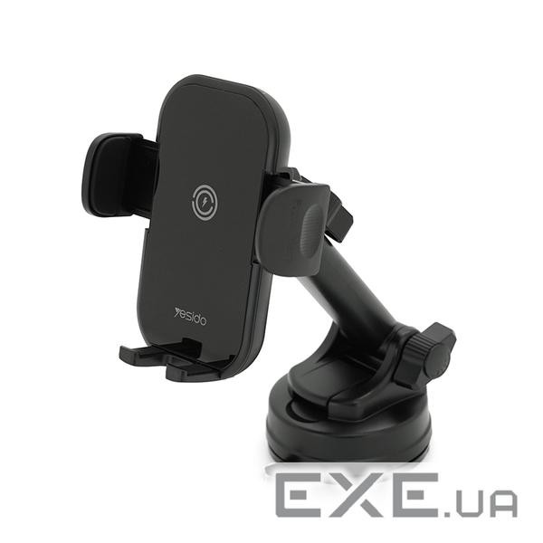 Автотримач Yesido C197+ Wireless Charging 15W, кріплення на торпеду, клямка 50-90мм, Black, Box , Black, Box