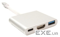 Перехідник USB C-Type - HDMI/USB PowerPlant (KD00AS1306)