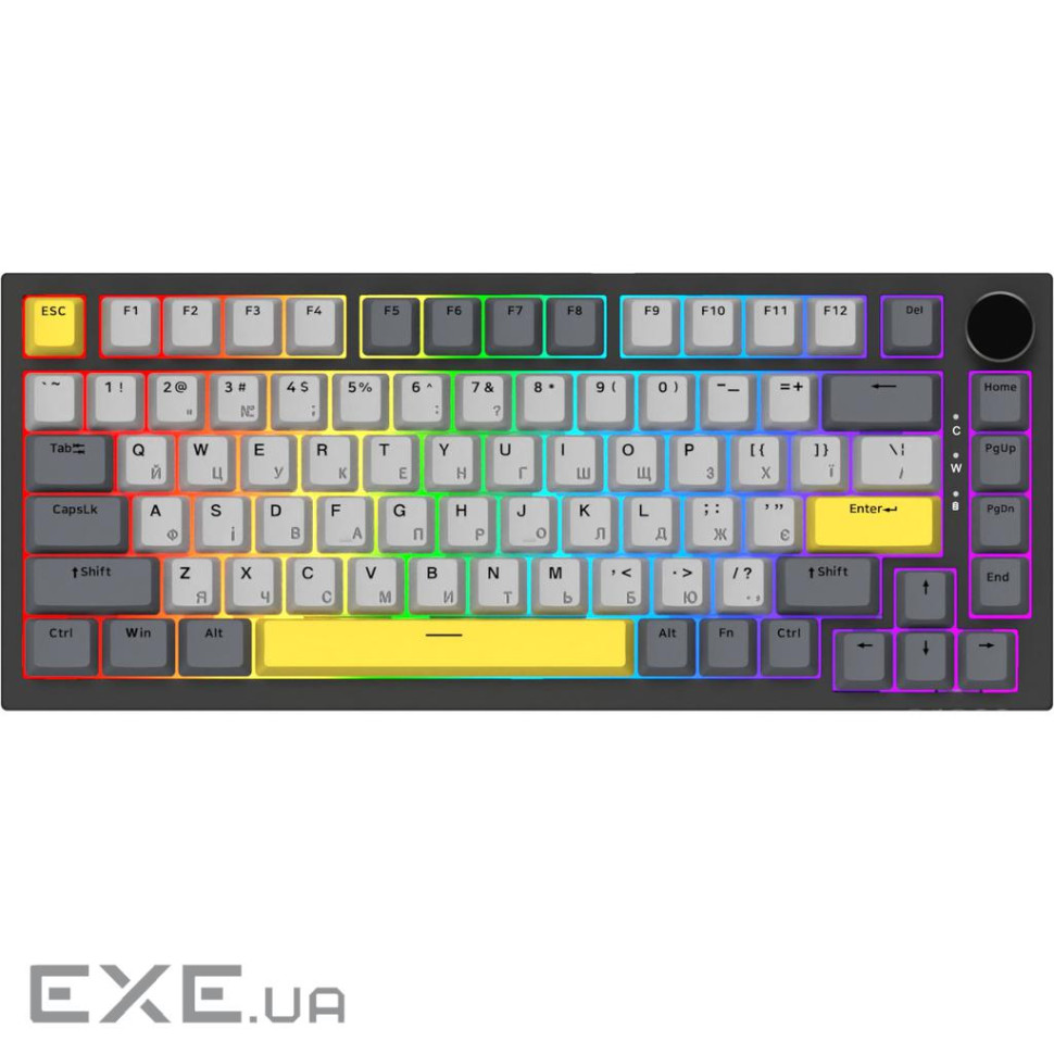 Дротова механічна клавіатура Ajazz AK820 Sea Salt Switch Black (AK820-SS-BGY)