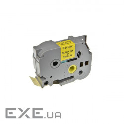 Стрічка для принтера етикеток UKRMARK RL-B-T651P-BK/YE, аналог TZE651. 24 мм х 8 м (CBTZ651)