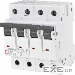 Автоматичний вимикач ETI, ETIMAT 10 3p+N C 20А (10 kA) (2136717)