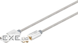 Кабель пристроїв USB2.0 A-microB M/M 1.2m,Magnetic Connectors Silver,срібний (75.04.0912-1) (75.04.0912-1)