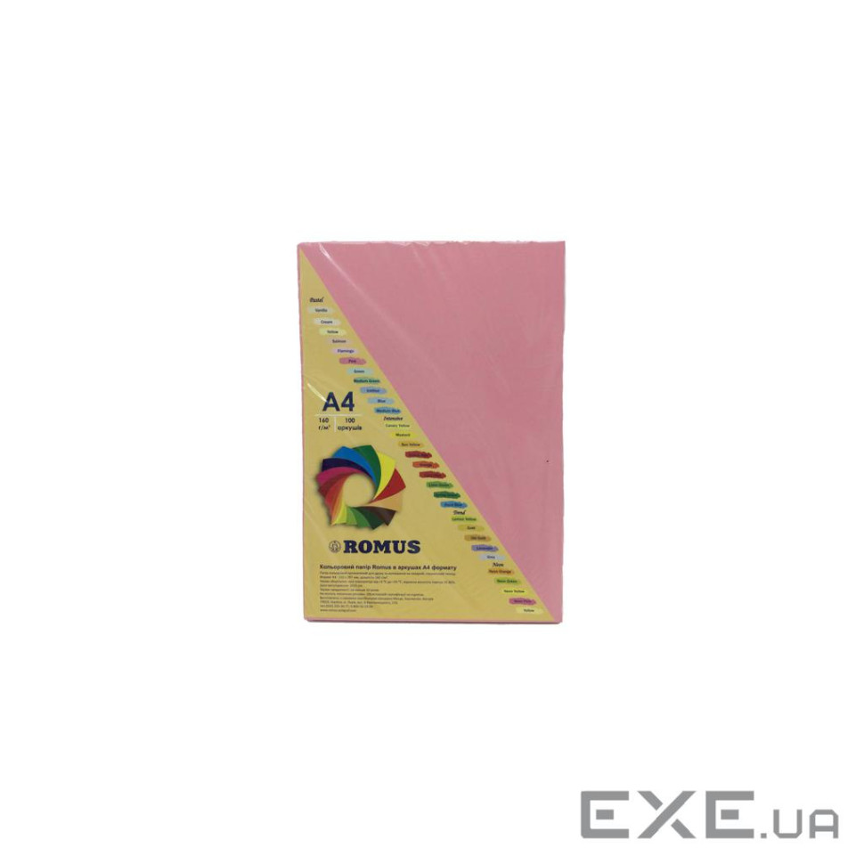 Папір Romus A4 160 г/м2 100sh Pink (R50621)