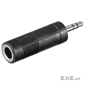 Перехідник аудіо Goobay Jack 3.5mm 3pin-6.3mm M/F, адаптер Stereo Plastic Round (75.01.1101-1)
