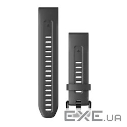 Ремінець для смарт-годин Garmin fenix 7S, 20mm QuickFit Graphite Silicone (010-13102-01)
