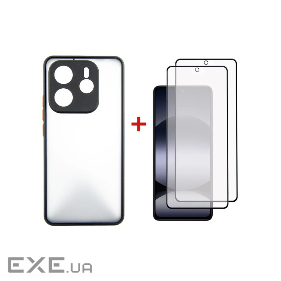 Чохол до мобільного телефона Dengos Kit Xiaomi Redmi Note 14 5G Matte + 2 pcs glass (B (DG-CTG2P-01)