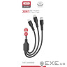 Дата кабель USB 2.0 AM to Lightning + Micro 5P + USB-C 3A black XO (CB-23U3-BK)