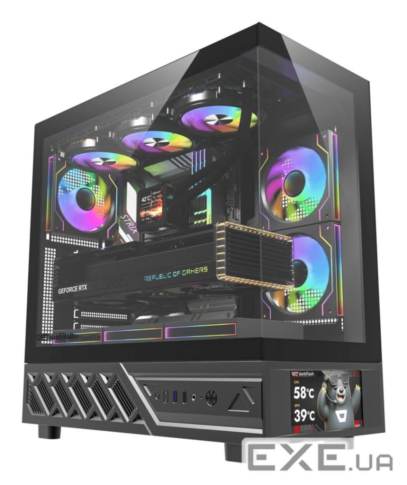 Корпус для комп"ютера DARK FLASH DS950V ATX без блока живлення, чорний (DS950V BLACK)