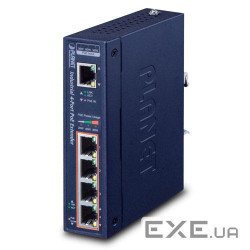 PoE подовжувач IP30, 1-порт 60W Ultra POE на 4-порти 802.3af/at, -40+75 C (IPOE-E174)