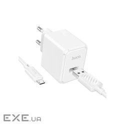 Зарядний пристрій HOCO CS11A USB + cable USB to Micro 5P white (6942007603591)