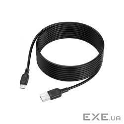Дата кабель USB 2.0 AM to Micro 5P 3.0m Lenny silicone BX113 black BOROFONE (6941991115547)