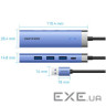 Концентратор VENTION USB 3.0 to USB 3.0x3/RJ45/Type-C Hub Blue Aluminum Alloy 5-in-1 (TGFSB)