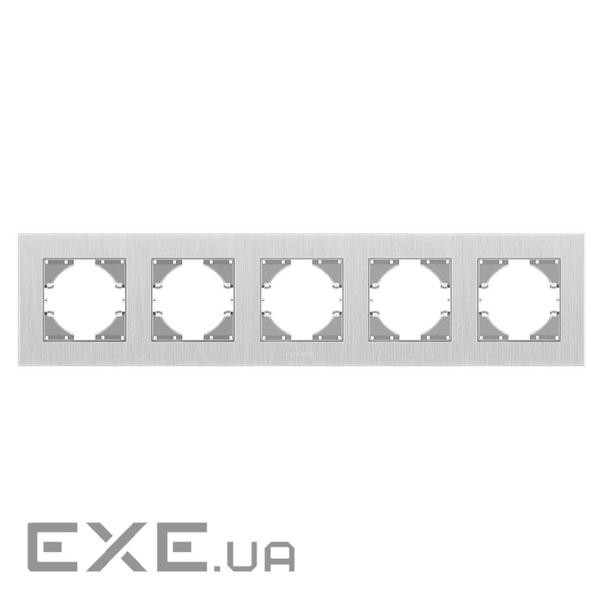 Рамка Videx BINERA сріблястий алюміній 5 поста (VF-BNFRA5H-SL)