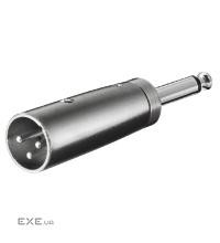 Перехідник Goobay аудіо XLR 3p-Jack 6.3mm M/M, адаптер Mono Metal корпус (75.02.7452-1)