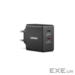 Lenovo Dual USB-C 65W GaN Charger Black - EU (40AW065BEU)