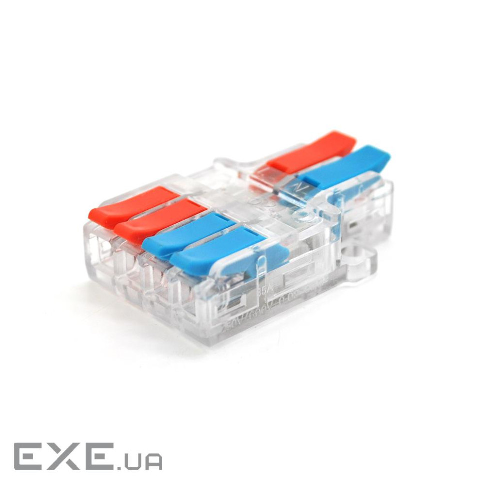 Клемна колодка з натискними затискачами 2х4-проводи LT-624 для розподільчих коробок, 4 (LT-624T / 5)