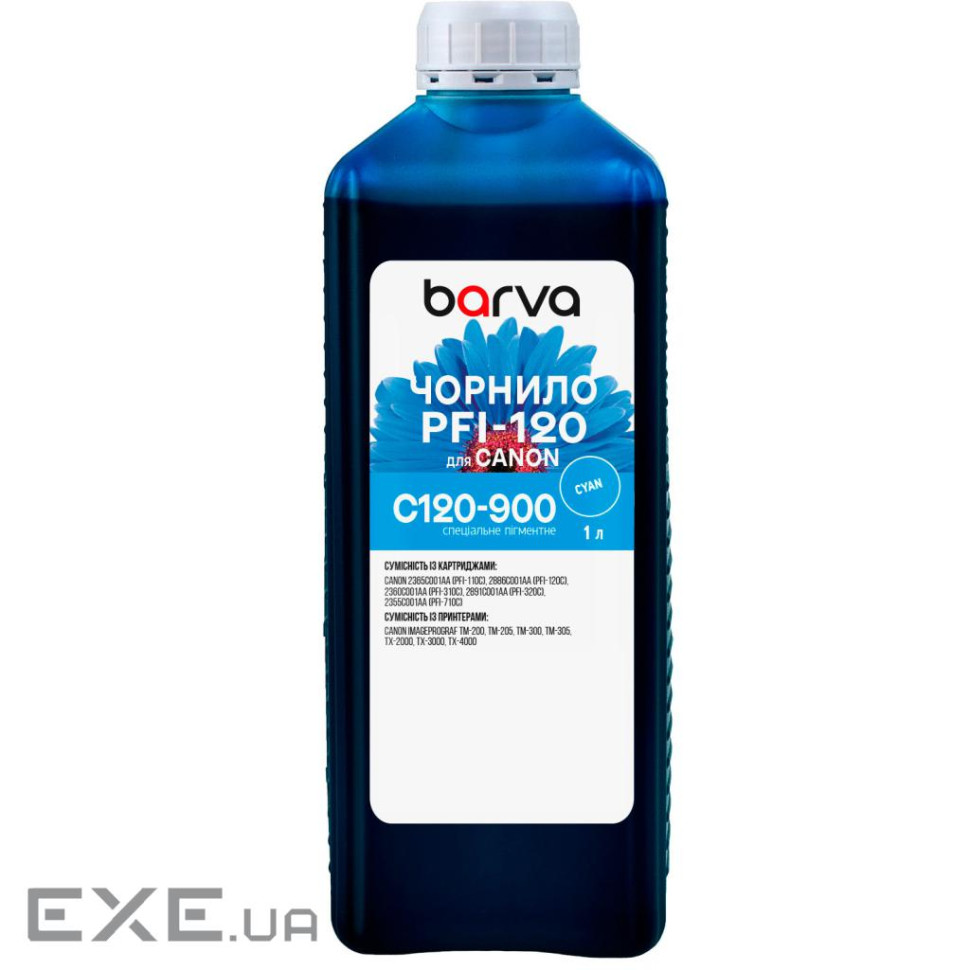 Чорнило Barva Canon PFI-120/710 1л C pigmented (C120-900)