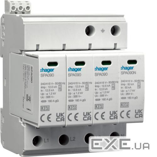 Розрядник (ПЗІП) T1+T2 4P 50kA 1,2kV TN-S TT +дод.контакт (SPA931)