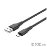 Дата кабель USB 2.0 AM to Micro 5P 1.0m 3A textured PVC black ColorWay (CW-CBUM094-BK)