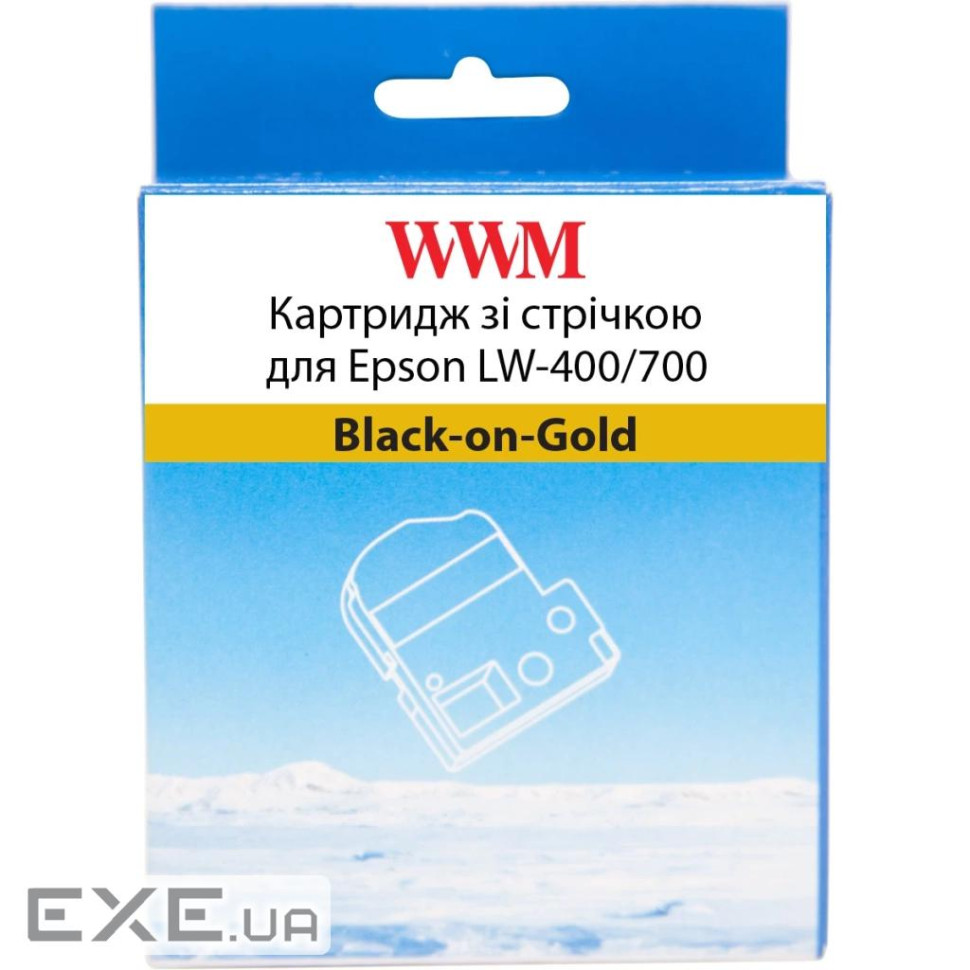 Картридж зі стрічкою WWM для Epson LW-400/700 6mm х 8m Black-on-Gold (WWM-SM6Z) 8m Black-on-Gold (WWM-SM6Z)