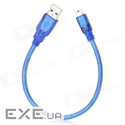 Кабель USB 2.0 RITAR (AM/Mini 5 pin) 1,5 м, синій прозорий , Q200 (7381)