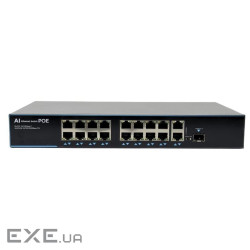 Комутатор мережевий Atis PoE-1018-16P-1S/250 AI