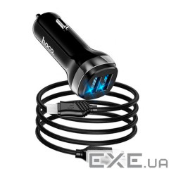 Набір АЗУ 12-24V HOCO Z40 кабель Micro, 2xUSB, 2.4A, кабель 1м, Black, Box (Z40 / MW Black) , Black, Box (Z40 / MW Black