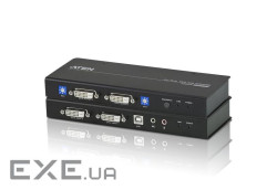 DVI Dual Link KVM подовжувач, USB, до 60 м . Cat 5e (CE604-AT-G)