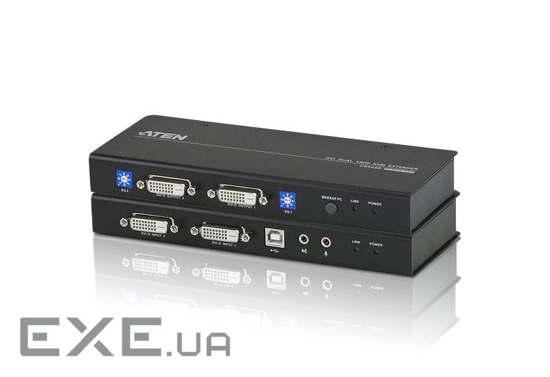 DVI Dual Link KVM подовжувач, USB, до 60 м . Cat 5e (CE604-AT-G)