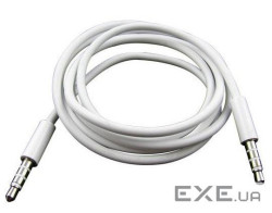 Кабель AUX Audio TRRS 3.5мм Male/Male 1м білий (S0659) (S0659)