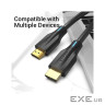 Кабель мультимедійний HDMI M to HDMI M 1.5m 8K60Hz cotton braided black Vention (AAUBG)