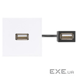Патч-корд з USB-A 3.0 розеткою 45х45 мм та роз"ємом USB-A 3.0 "мама-мама", білий (K128D/9)