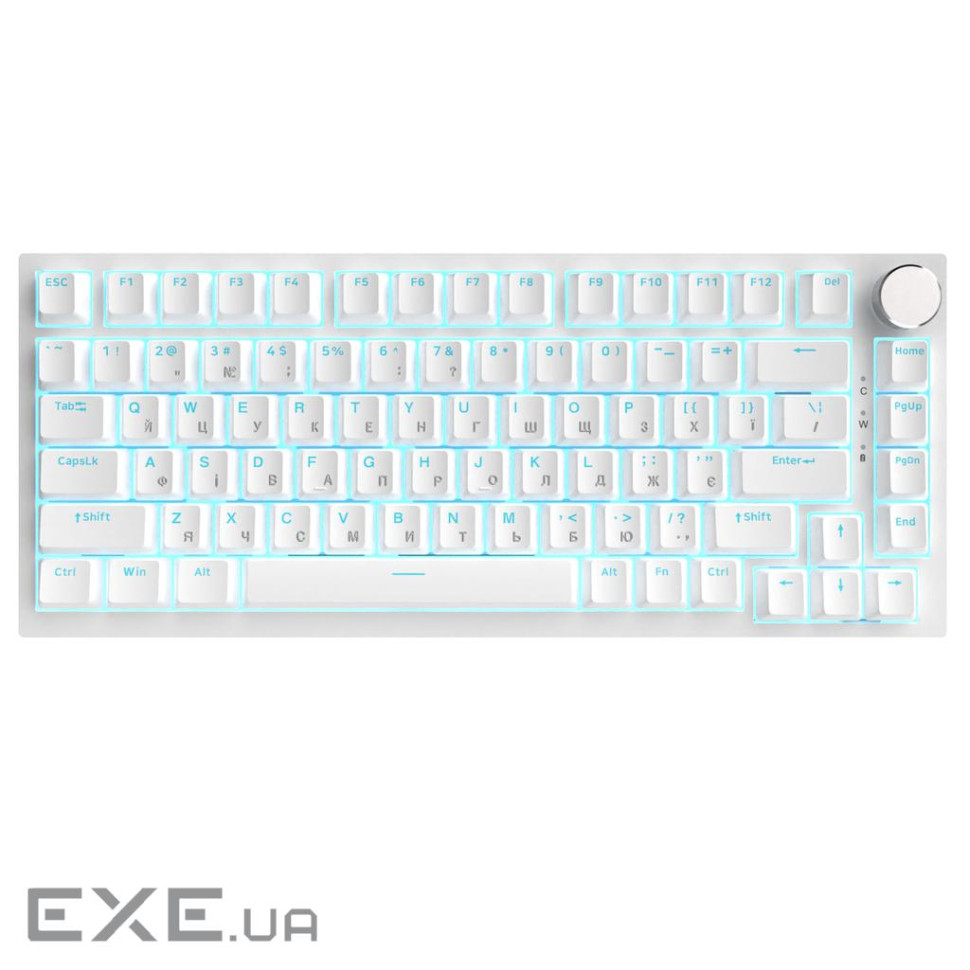 Дротова механічна клавіатура Ajazz AK820 Red Switch White (AK820-R-W)