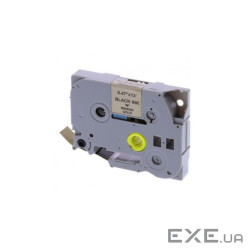 Стрічка для принтера етикеток UKRMARK RL-B-T831P-BK/GO, аналог TZE831. 12 мм х 8 м (CBTZ831)