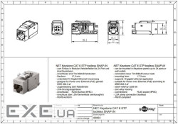 Конектор мережевий FreeEnd-RJ45 STP6,конектор Keystone PoE Toolless,срібний (75.09.0863-10) (75.09.0863-10)