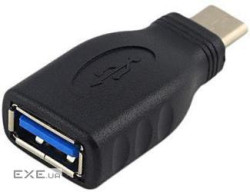 Перехідник обладнання Lucom USB-C-3.0A M/F, (USB3.0) адаптер Black, чорний (78.01.9008-100)