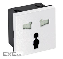 Розетка modul 2x45 з заземл. та шторками 250V~, 16A, 33 / біла OBO Bettermann 6120738 OBO Bettermann 6120738