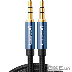 UGREEN AV112 3.5mm Male to 3.5mm Male Cable Gold Plated Metal Case with Braid 1m Blue (10685)