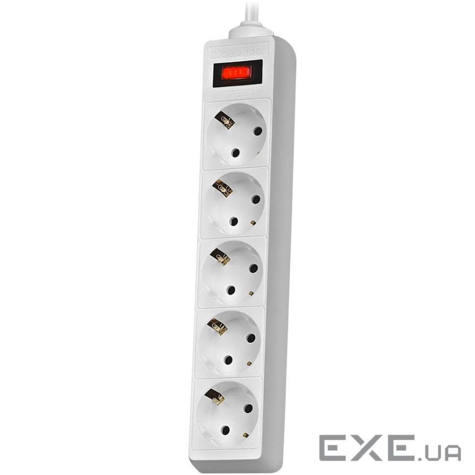 Мережевий фільтр DEFENDER ES 5 White, 5 розеток, 5м (994830)