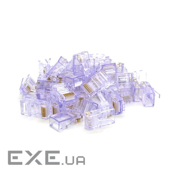 Конектор Ritar RJ-45 8P8C UTP Cat-5 (100 шт/уп) .) Q100 Transparent purple (RJ45ML-TPR)