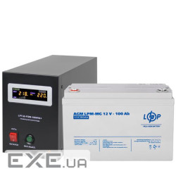 Комплект резервного живлення LogicPower B1000 + мультигелева батарея 1280 Ватт (20339)