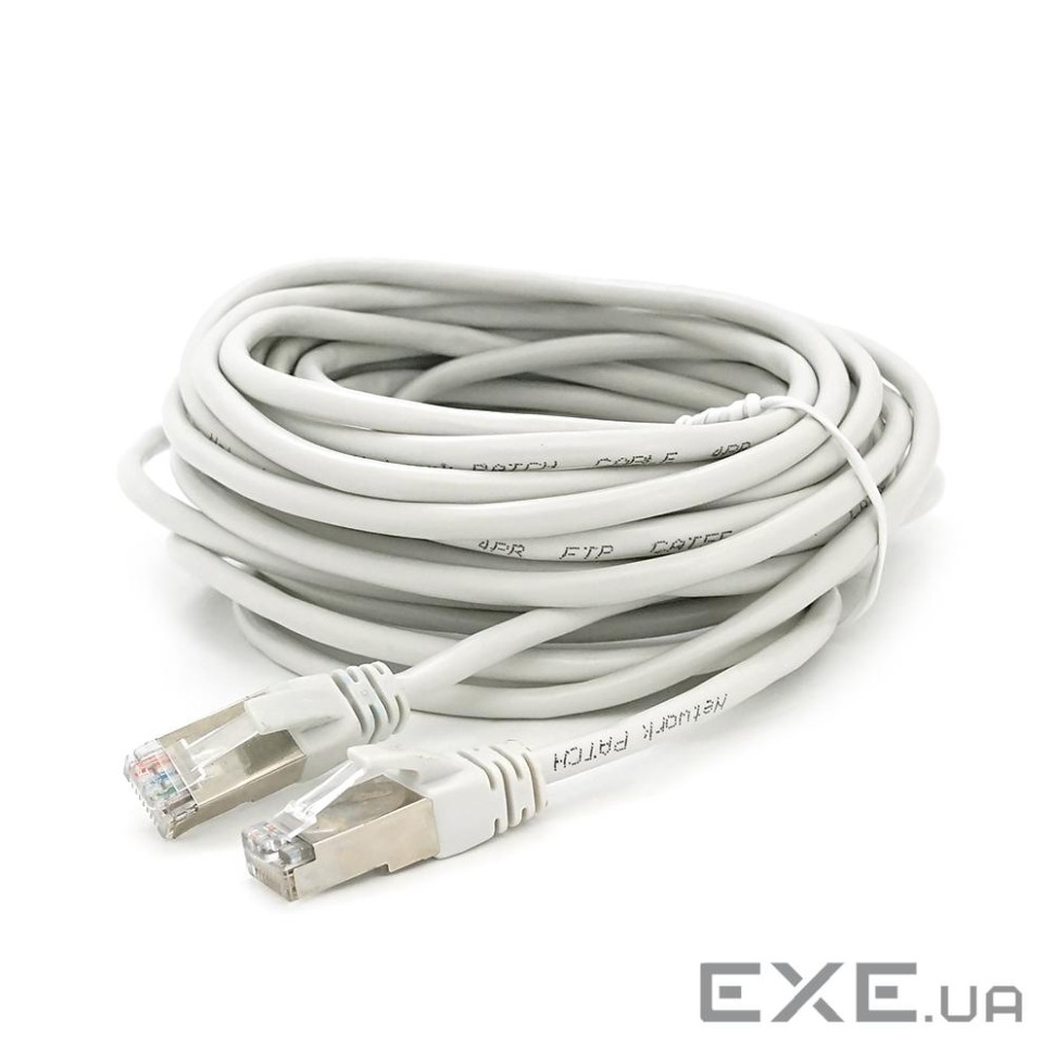 Патч-корд литий MERLION, FTP, RJ45, Cat.5e, 10m, сірий, CU, Q200 (PCM-CU-5E / 10G)