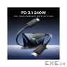 Дата кабель USB-C to USB-C 1.0m Thunderbolt 5 240W 5A 120Gbps 16/8/4K L703 black Ugreen (45996)
