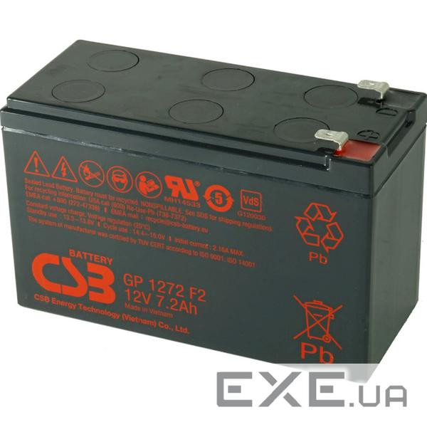 Акумуляторна батарея CSB 12V, 7.2A, New, фактично 8.0А (GP1272F2(8.0А) ))